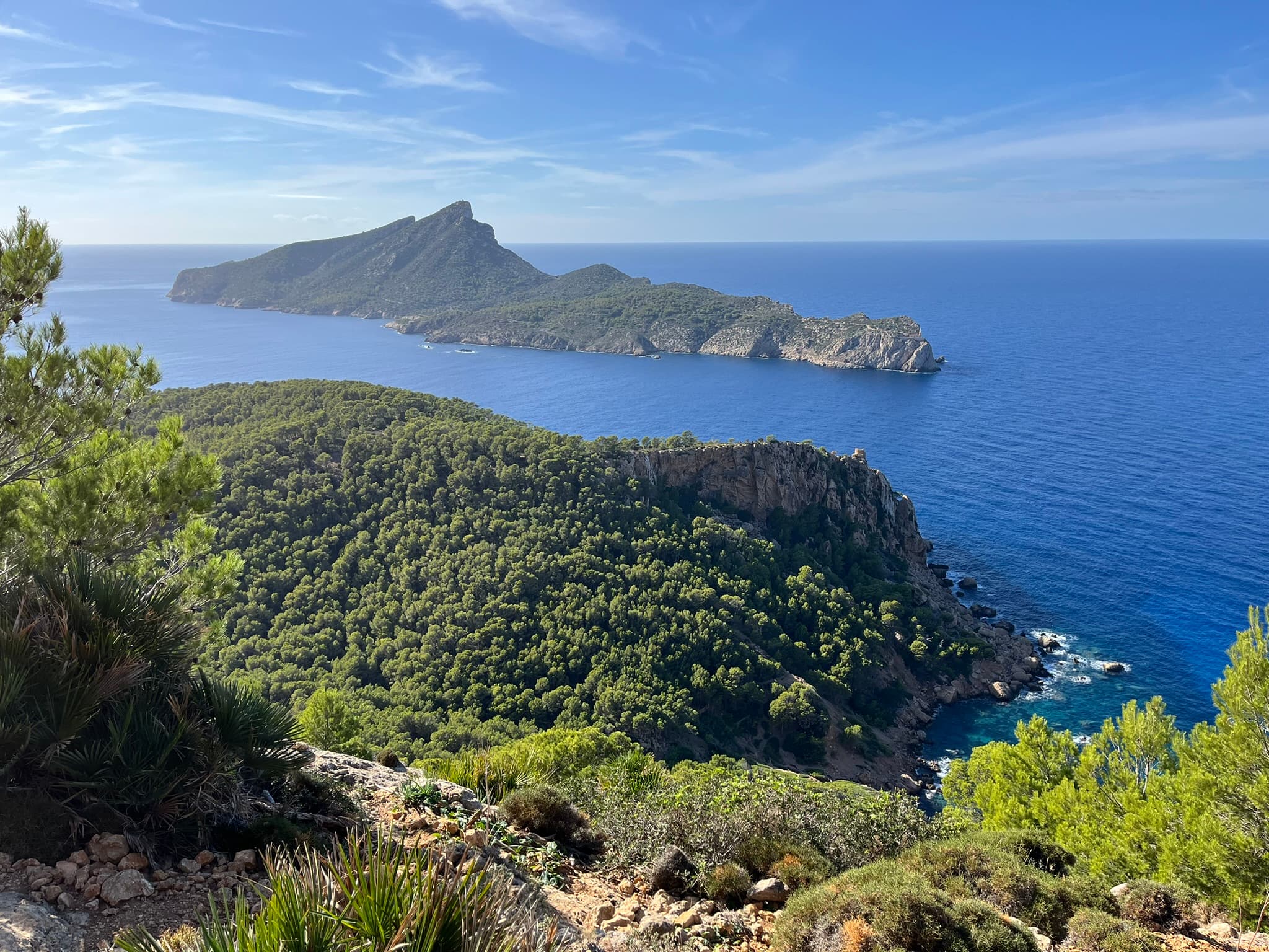 Blick auf die Insel Sa Dragonera vor der Südwestküste Mallorcas